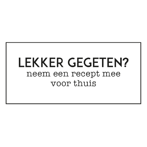 Paneel: 300 x 150 mm. <br>Storytellingbord <br>Lekker genieten