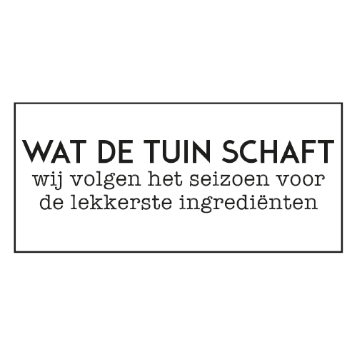 Paneel: 300 x 150 mm. <br> Storytellingbord <br>Wat de tuin schaft