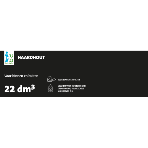 Paneel: 800 x 250 mm. <br>Koof productinfo <br>Haardhout 22 dm3