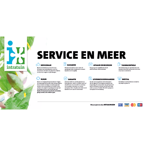 Paneel: 1400 x 700 mm. <br>Intratuin servicebord