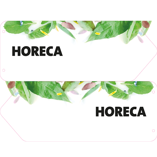 Dubbelzijdig paneel: 650 x 250 mm. <br>Horeca