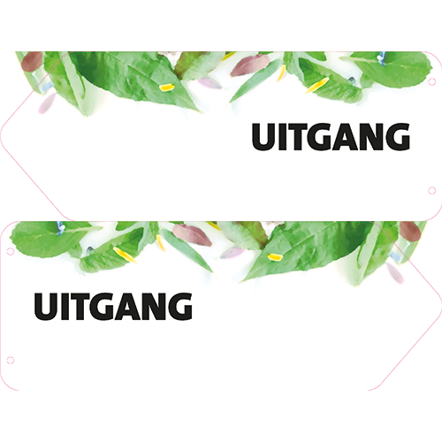 Dubbelzijdig paneel: 650 x 250 mm. <br>Uitgang