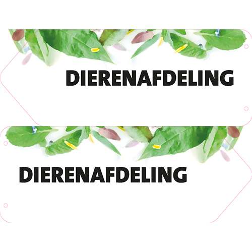 Dubbelzijdig paneel: 650 x 250 mm. <br>Dierenafdeling