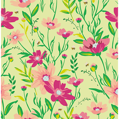 Magneetfolie: 985 x 1000 mm. <br>Bloemen patroon trend<br>voorjaar 2026