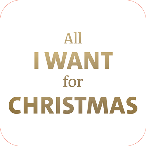 Koofsigning: 720 x 720 mm. All I Want tekst wit