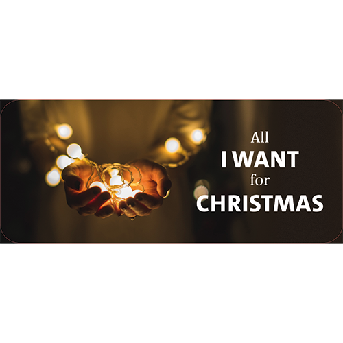Koofsigning: 1720 x 720 mm. All I Want beeld met tekst