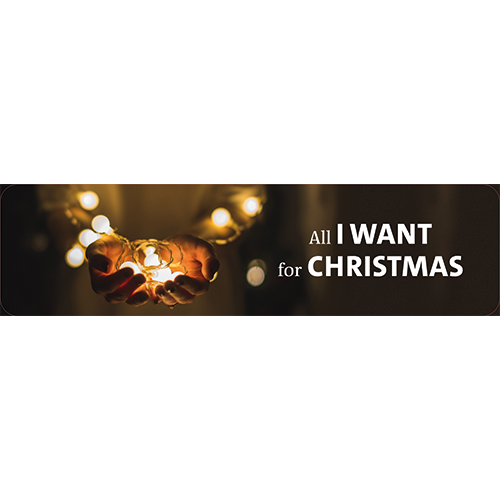 Koofsigning: 2720 x 720 mm. All I Want beeld met tekst