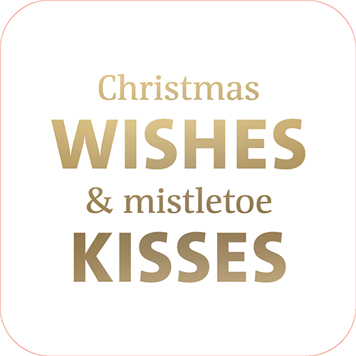 Koofsigning: 720 x 720 mm. Christmas wishes tekst wit