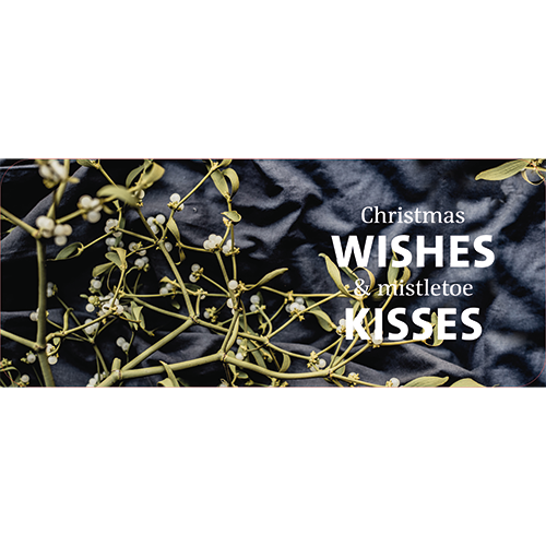 Koofsigning: 1720 x 720 mm. Christmas wishes beeld met tekst