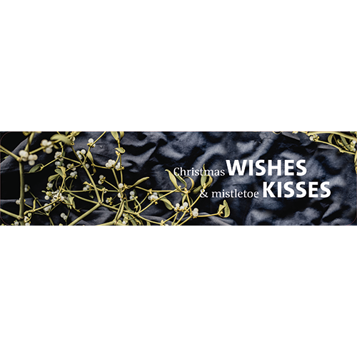 Koofsigning: 2720 x 720 mm. Christmas wishes beeld met tekst