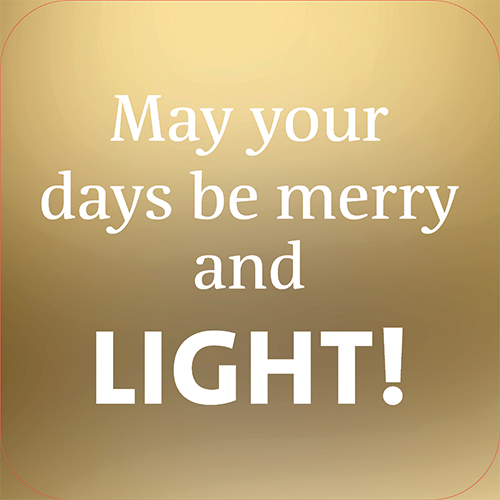 Koofsigning: 720 x 720 mm. May your days goud