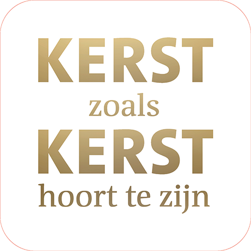 Koofsigning: 720 x 720 mm. Kerst tekst wit