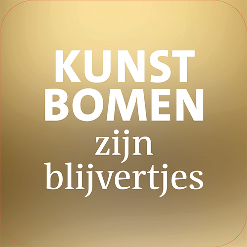 Koofsigning: 720 x 720 mm. Kunstbomen tekst goud