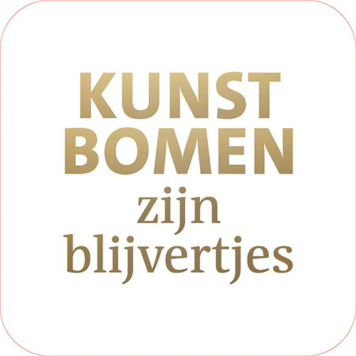 Koofsigning: 720 x 720 mm. Kunstbomen tekst wit
