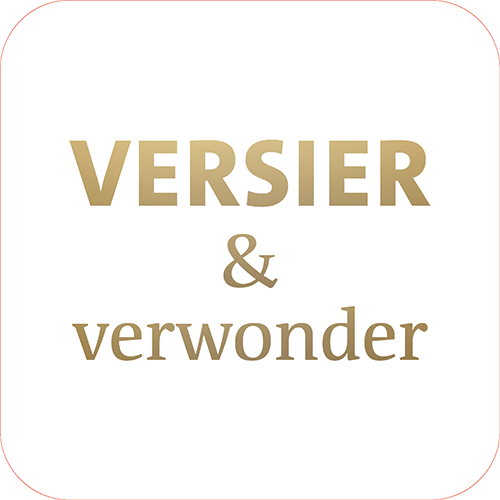 Koofsigning: 720 x 720 mm. Versier tekst wit