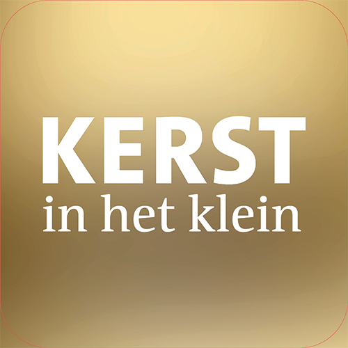 Koofsigning: 720 x 720 mm. Kerst in het klein tekst goud