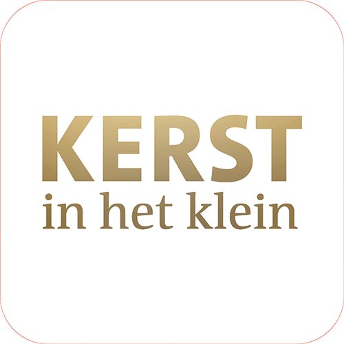 Koofsigning: 720 x 720 mm. Kerst in het klein tekst wit