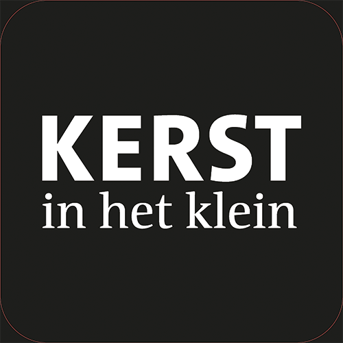 Koofsigning: 720 x 720 mm. Kerst in het klein tekst zwart