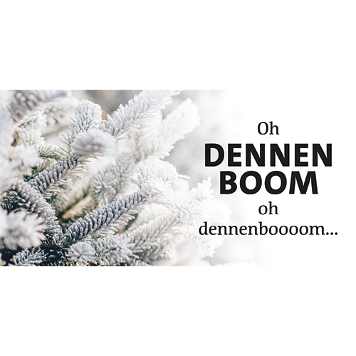 Koofsigning: 1988 x 988 mm Dennenboom beeld met tekst
