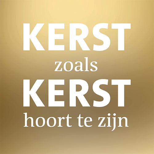 Koofsigning: 988 x 988 mm. Kerst tekst goud