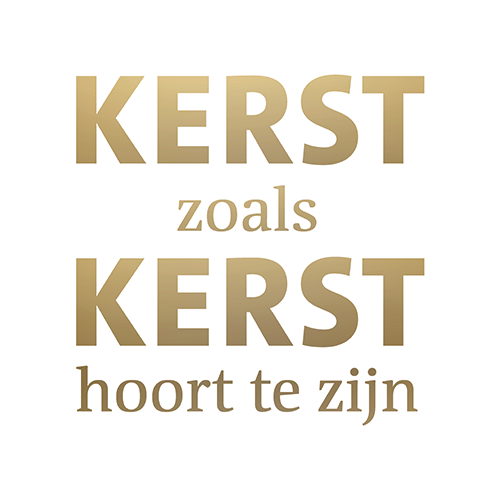 Koofsigning: 988 x 988 mm. Kerst tekst wit
