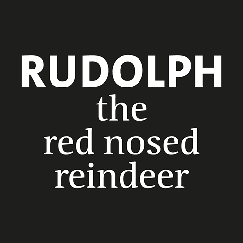 Koofsigning: 988 x 988 mm. Rudolph tekst zwart