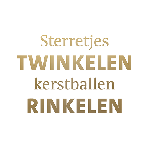 Koofsigning: 988 x 988 mm. Sterretjes twinkelen tekst wit