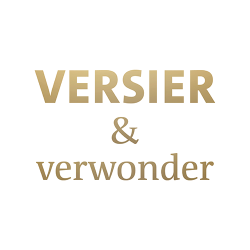 Koofsigning: 988 x 988 mm. Versier tekst wit