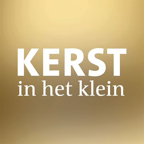 Koofsigning: 988 x 988 mm. Kerst in het klein tekst goud
