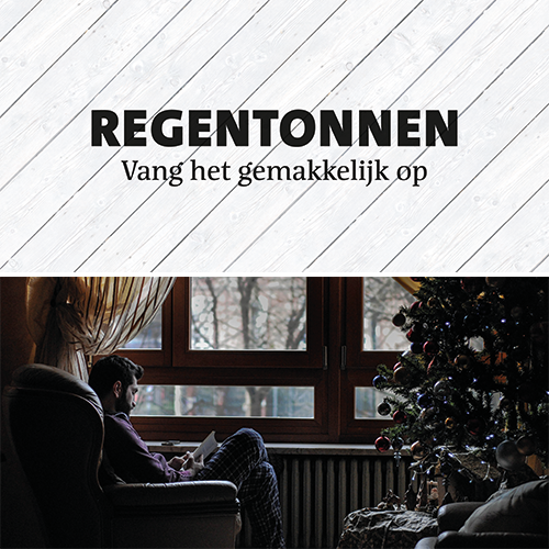 Koofsigning dubbelzijdig: 1988 x 988 mm. Tuinwinkel Regentonnen + Kerst