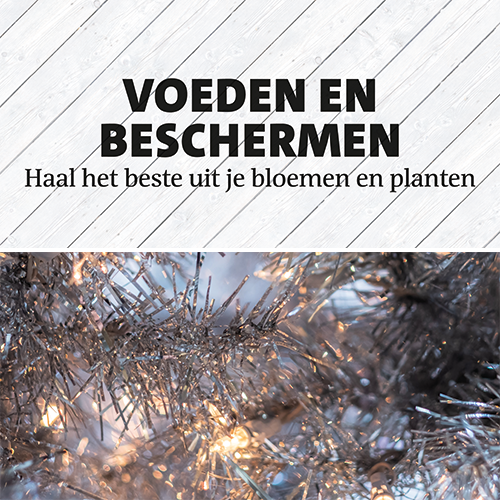 Koofsigning dubbelzijdig: 1988 x 988 mm. Tuinwinkel Voeden en beschermen + Kerst