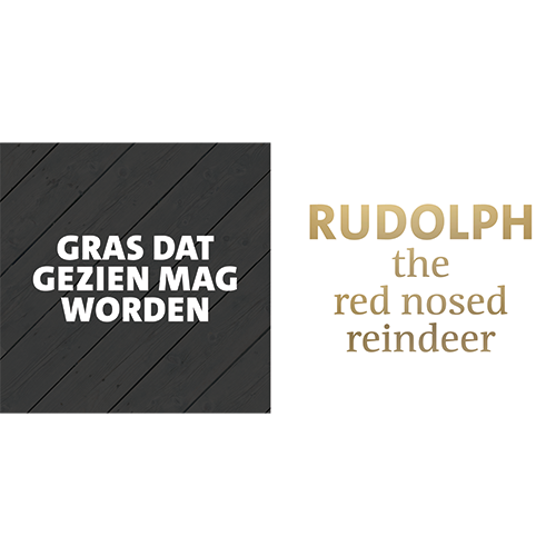 Koofsigning dubbelzijdig: 988 x 988 mm. Tuinwinkel Gras gezien tekst + Kerst