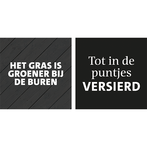 Koofsigning dubbelzijdig: 988 x 988 mm. Tuinwinkel Gras groener tekst + Kerst