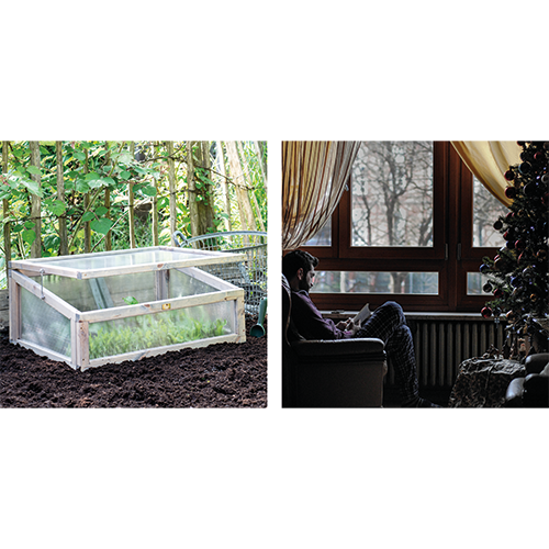 Koofsigning dubbelzijdig: 988 x 988 mm. Tuinwinkel Kweken beeld + Kerst
