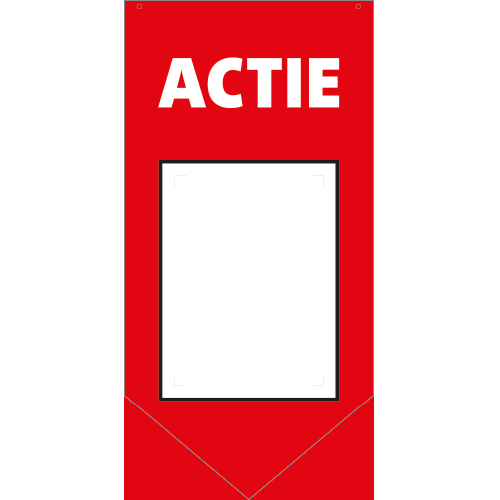 Paneel: 500 x 1000 mm. <br>Actie pinbanier