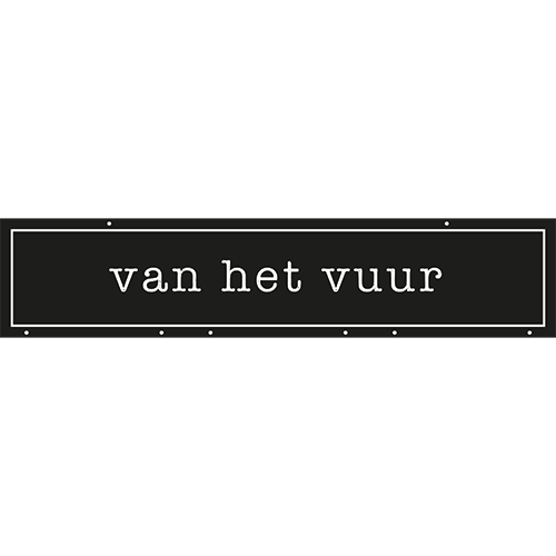 Paneel: 700 x 150 mm. <br>Buffetbordjes <br>van het vuur