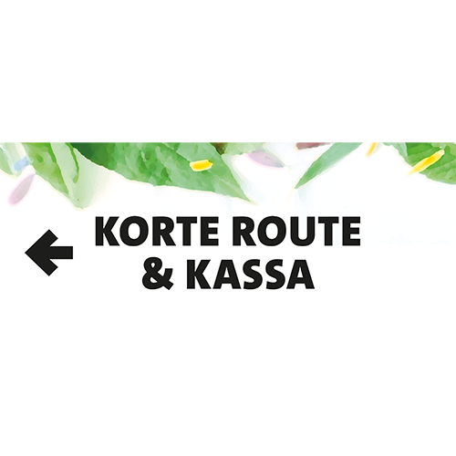 Paneel: 800 x 300 mm. <br>Korte winkelroute & kassa links <br>Dubbelzijdig