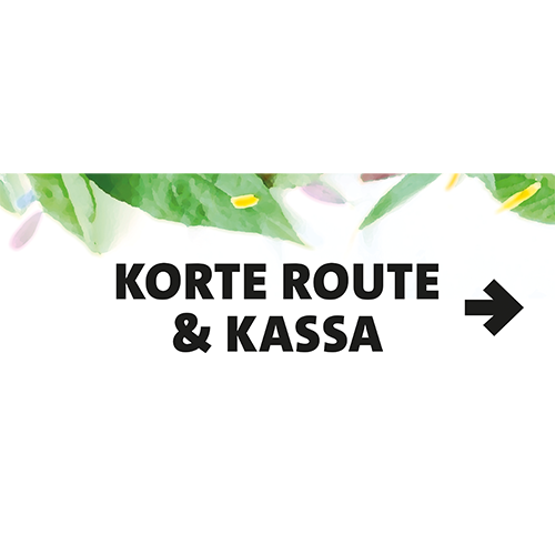 Paneel: 800 x 300 mm. <br>Korte winkelroute & kassa rechts <br>Dubbelzijdig