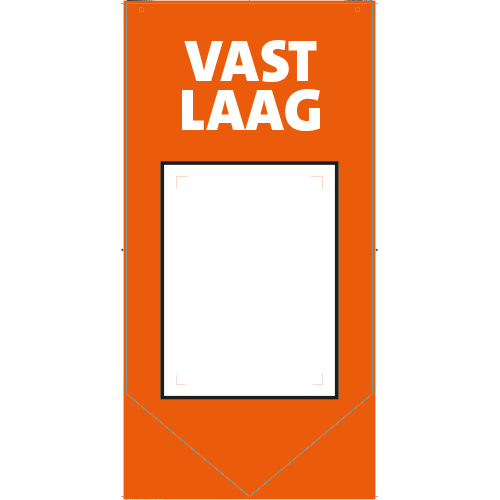 Paneel Pinbanier: 500 x 1000. Vast laag