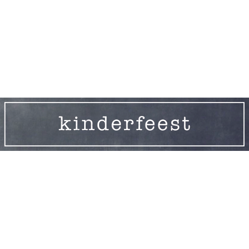 Paneel: 700 x 150 mm. <br>Buffetbordjes <br>kinderfeest grijs