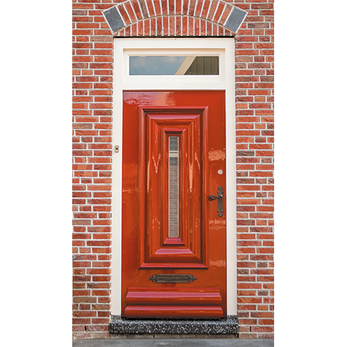 Peesdoek: 1970 x 3400 mm. <br>SL deurpresentatie