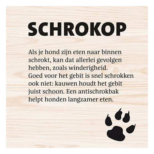 Magneetfolie: 400 x 400 mm. <br>Hond hondenschrokbakken