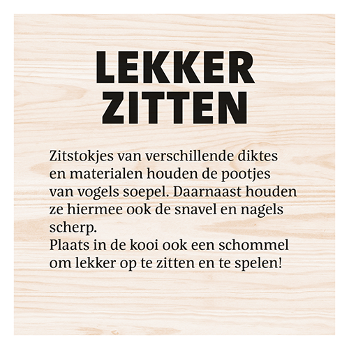 Magneetfolie: 400 x 400 mm. <br>Vogel lekker zitten