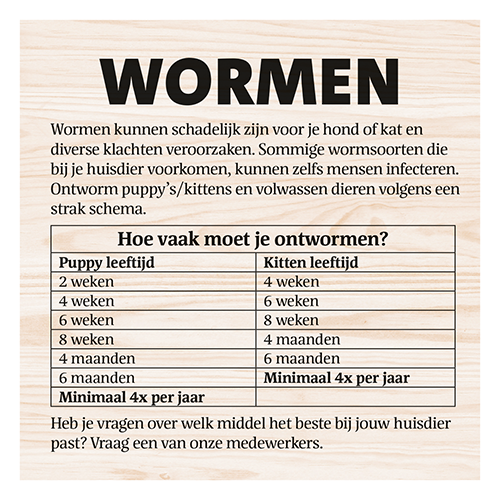 Magneetfolie: 400 x 400 mm. <br>Hond - kat wormen