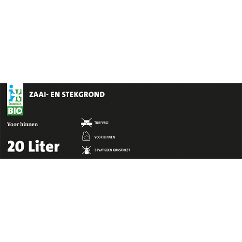 Paneel: 800 x 250 mm. <br>Koof productinfo <br>Zaai en stekgrond BIO 20L