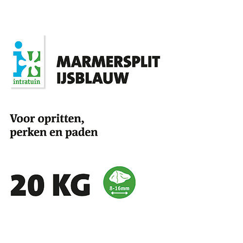 Paneel: 594 x 420 mm. <br>Koof productinfo grind <br>Marmersplit ijsblauw