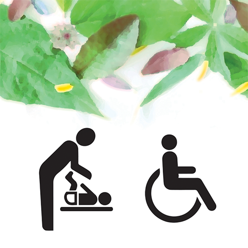 Paneel: 200 x 200 mm. <br>Deurbordje invalide toilet-baby