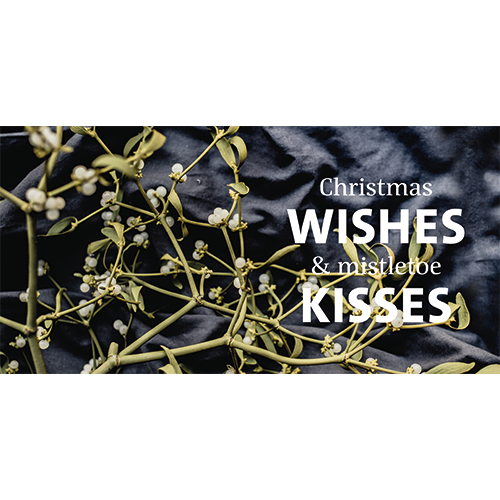 Paneel: 1988 x 988 mm. <br>Christmas wishes beeld met tekst