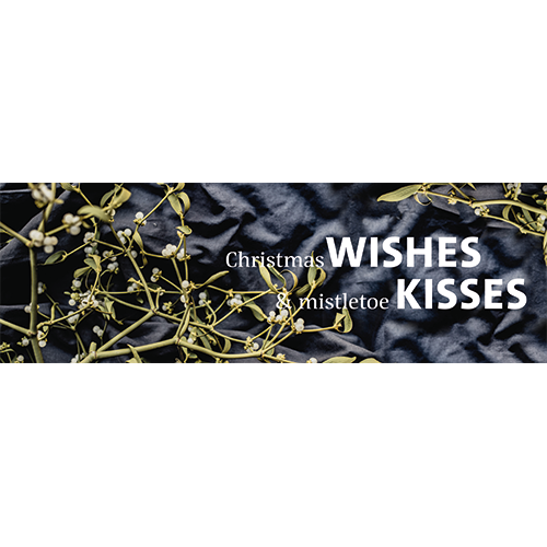 Paneel: 2988 x 988 mm. <br>Christmas wishes beeld met tekst