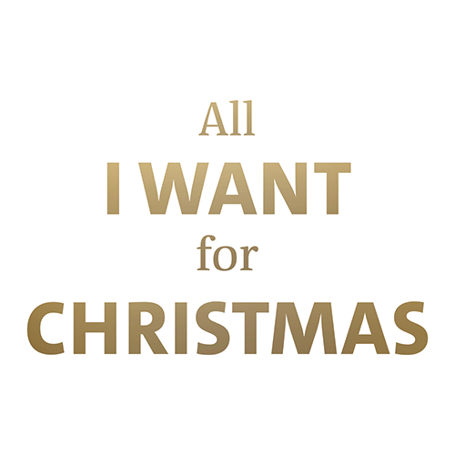 Paneel: 988 x 988 mm. <br>All I want tekst wit